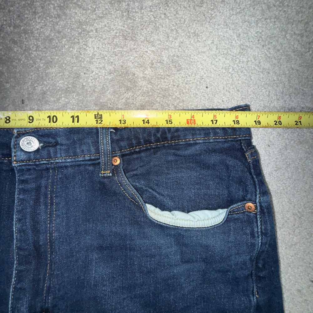 Levi's Jeans Mens 38x29‎ Dark Wash Blue Excellent Straight Leg Stretch Denim - Picture 5 of 12
